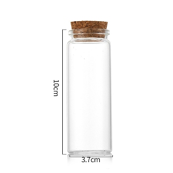Glass Bottle, with Cork Plug, Wishing Bottle, Column, Clear, 3.7x10cm, Capacity: 80ml(2.71fl. oz)