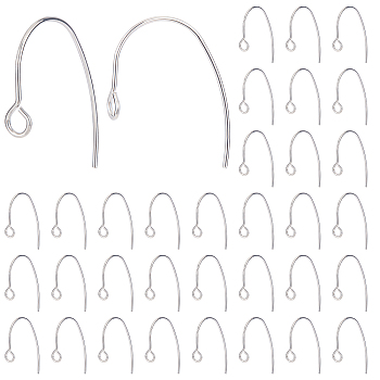 DICOSMETIC 200Pcs 304 Stainless Steel Earring Hooks, Ear Wire, Stainless Steel Color, 25x14x4mm, Hole: 3mm, 21 Gauge, Pin: 0.7mm