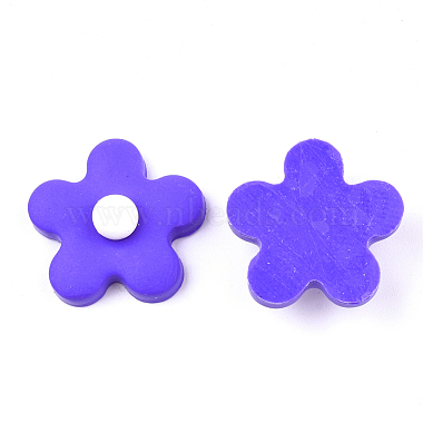 Mauve Flower Polymer Clay Cabochons