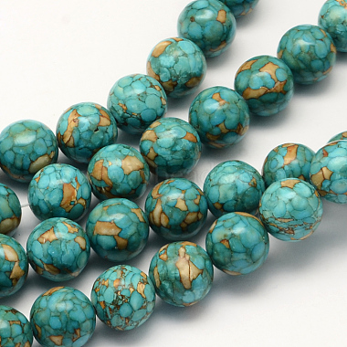 10mm MediumTurquoise Round Synthetic Turquoise Beads