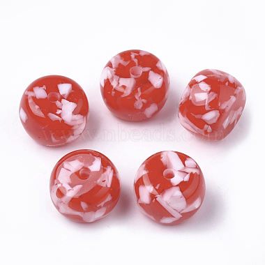 17mm Red Rondelle Resin Beads