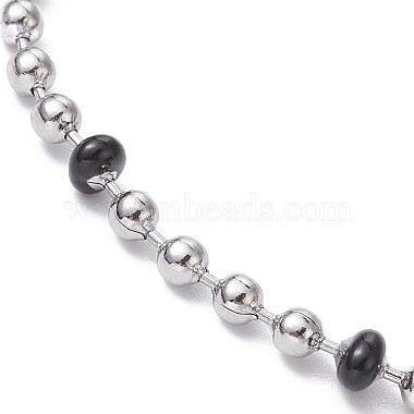 304 Stainless Steel Enamel Ball Chains Bracelets for Women(BJEW-JB09866)-3