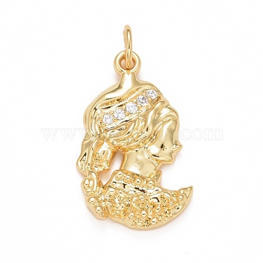 Real 18K Gold Plated Clear Others Brass+Cubic Zirconia Pendants