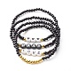 Pray & Love Acrylic Beads Stretch Bracelet Set for Gift(BJEW-JB06679)-1