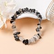 Bracelets extensibles quartz quartz tourmaliné naturel / noir rutile noir(BJEW-JB03681-01)-1