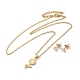 Clear Cubic Zirconia Flower of Life Pendant Necklace & Diamond Stud Earrings(SJEW-M099-06G)-1