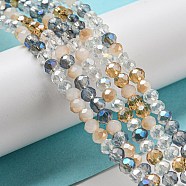 Glass Beads Strands, Faceted, Rondelle, PeachPuff, 4x3mm, Hole: 0.4mm, about 123~127pcs/strand, 15.75~16.5 inch(40~42cm)(EGLA-A034-M4mm-37)
