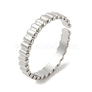 304 Stainless Steel Open Cuff Ring, Rectangle, Stainless Steel Color, US Size 7 1/2(17.7mm)(RJEW-C067-28P)