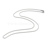 304 Stainless Steel Rope Chain Necklaces, with Lobster Claw Clasps, Stainless Steel Color, 2mm, 27.55 inch(70cm)(NJEW-I245-01A-P)