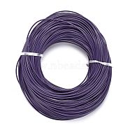 Cowhide Leather Cord, Leather Jewelry Cord, Jewelry DIY Making Material, Round, Dyed, Purple, 2mm(X-LC2MM006-12)
