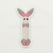 Computerized Embroidery Cloth Iron on/Sew on Patches, Costume Accessories, Appliques, Letter, Light Grey, Letter.I, 49x23mm(DIY-K012-01-I)