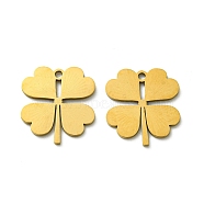 201 Stainless Steel Pendants, Laser Cut, Clover Charm, Golden, 16.5x15.5x1mm, Hole: 1.4mm(STAS-B052-07G)