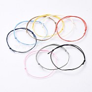 Adjustable Flat Waxed Polyester Cords Bracelet Making, Mixed Color, 7-1/8 inch~7-1/2 inch(18~19cm)(AJEW-JB00507-M)