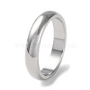 304 Stainless Steel Simple Plain Band Finger Ring for Women Men, Stainless Steel Color, 4mm, Inner Diameter: US Size 7 1/4(17.5mm)(RJEW-F152-03P)