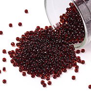 TOHO Round Seed Beads, Japanese Seed Beads, (2153) Black Cherry Lined Dark Amber, 15/0, 1.5mm, Hole: 0.7mm, about 3000pcs/10g(X-SEED-TR15-2153)