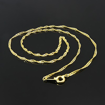 Brass Chain Necklaces, Golden, 16.1 inch(41cm), 1.6x0.7mm