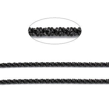 304 Stainless Steel Cauliflower Chains, with Spool, Soldered, Electrophoresis Black, 2.4mm, about 5m/roll
