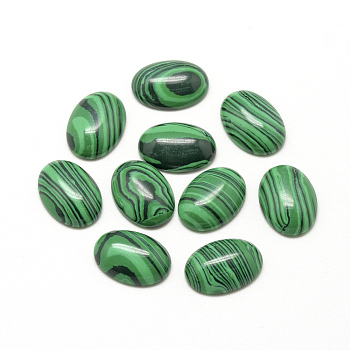 Synthetic Malachite Cabochons, Dyed, Oval, 14x10x4~5mm