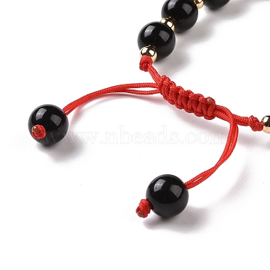 Natural Obsidian Braided Bead Bracelets for Women Men(BJEW-JB08930-06)-5