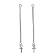 Trendy Rhodium Plated 925 Sterling Silver Ear Threads(STER-M088-26C)-1