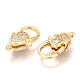 Brass Micro Pave Cubic Zirconia Lobster Claw Clasps(ZIRC-O038-24G)-2