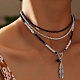 Ensemble de colliers ovales avec pendentif vierge marie(NJEW-SW00006)-6