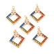 Eco-Friendly Brass Micro Pave Cubic Zirconia and Glass with Enamel Pendants(KK-K268-30G)-1