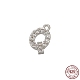 Real Platinum Plated Rhodium Plated 925 Sterling Silver Micro Pave Clear Cubic Zirconia Charms(STER-P054-10P-Q)-1