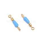 Brass Fishing Rolling Bearing Connector, with Silicone Rolling Barrel Fishing, Fishing Swivels Tackle Accessories, Light Blue, 14x2mm, Hole: 1.2mm(FIND-WH0081-49A-01)