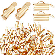 100Pcs 304 Stainless Steel Slide On End Clasp Tubes, Slider End Caps, Real 18K Gold Plated, 10.5x5.5x4mm, Hole: 3.5x1.5mm, Inner Diameter: 3mm(STAS-BBC0001-81)
