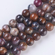 Natural Pietersite Strands, Round, 8mm, Hole: 1mm, about 47~49pcs/strand, 15.6 inch(39.5cm)(G-O183-06A)