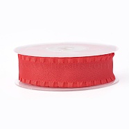 Polyester Ribbons, Red, 1-1/2 inches(38mm), about 30yards/roll(27.432m/roll)(SRIB-L053-38mm-P299)