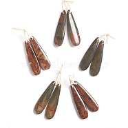 Natural Picasso Jasper Pendants, for Jewelry Making, Teardrop, 45~45.5x12~12.5x4~4.5mm, Hole: 1mm(G-G827-03A)