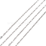 304 Stainless Steel Cable Chains, Dapped Chains, Soldered, Decorative Chains, with Flat Oval Connector, Stainless Steel Color, 2.3x4mm(CHS-K001-80)