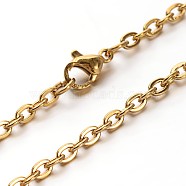 304 Stainless Steel Cable Chains Necklaces, with Lobster Clasps, Golden, 29.5 inch(74.9cm)(NJEW-O058-13G)