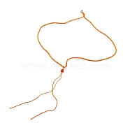 Nylon Pendant Cord Loops, with Slide Glass Bead, Dark Orange, 445~477x2mm(NWIR-WH0012-02D)