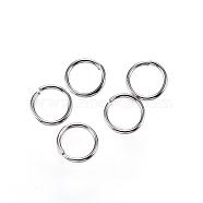304 Stainless Steel Jump Rings, Open Jump Rings, Stainless Steel Color, 5x0.6mm, 22 Gauge, Inner Diameter: 3.8mm(STAS-D448-095P-5mm)