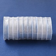 Korean Round Elastic Crystal String, Elastic Beading Thread, for Stretch Bracelet Making, Clear, 0.5mm, 15m/roll(EW-C001-01B)