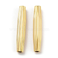 Rack Plating Eco-friendly Brass Beads, Cadmium Free & Lead Free, Corrugated Column, Real 24K Gold Plated, 22x4mm, Hole: 2mm(KK-M257-08A-G)