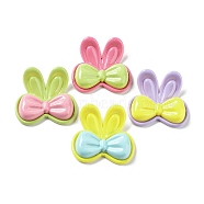 Opaque Resin Cabochons, Rabbit Ear Bowknot, Mixed Color, 28x29.5x6mm(RESI-G085-15)
