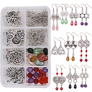 DIY Earring Set, with Trinity Knot Links, Tibetan Style Alloy Triquetra Pendants and Glass Beads, Irish, Mixed Color, 11x7x3cm(DIY-SC0006-22)