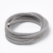 Faux Suede Cords, Faux Suede Lace, Silver, 3x3mm, about 1.09 yards(1m)/strand(X-LW-T001-01)