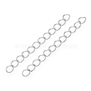 Iron Chain Extender, Curb Chains, Nickel Free, Platinum, 50mm, Link: 5~5.5x3.5~4x0.5mm(X-IFIN-T007-10P-NF)