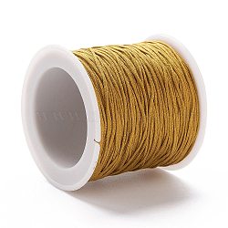 Braided Nylon Thread, DIY Material for Jewelry Making, Goldenrod, 0.8mm, 100yards/roll(X-NWIR-K013-A19)