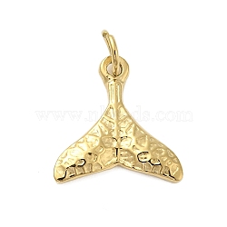 304 Stainless Steel Charms, Fishtail Charm, Golden, 11x10.5x1.5mm, Hole: 3mm(STAS-U023-15G)