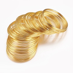 Steel Memory Wire, Bracelets Making, Nickel Free, Golden, 22 Gauge, 0.6mm, 60mm inner diameter, 1800 circles/1000g(TWIR-R006-0.6x60-G-NF)