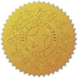 Self Adhesive Gold Foil Embossed Stickers, Medal Decoration Sticker, Star Pattern, 220x60x0.5mm, 4pcs/sheet(DIY-WH0163-70P)