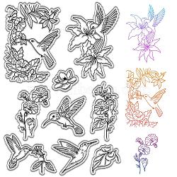 Custom PVC Plastic Clear Stamps, for DIY Scrapbooking, Photo Album Decorative, Cards Making, Stamp Sheets, Film Frame, Hummingbird, 160x110x3mm(DIY-WH0439-0290)