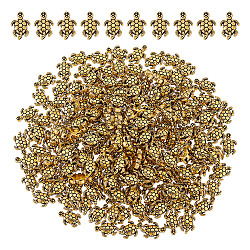200Pcs Tibetan Style Alloy Beads, Tortoise, Cadmium Free & Lead Free, Antique Golden, 12.5x9x4mm, Hole: 1mm(TIBEB-GO0001-10)