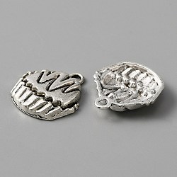 TIbetan Style Alloy Pendants, Cake, Antique Silver, 20x19x4mm, Hole: 2mm(FIND-CJC0004-21AS)